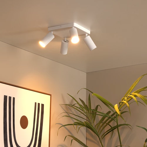 Lucide CLUBS - Ceiling spotlight - 4xGU10 - White - atmosphere 1